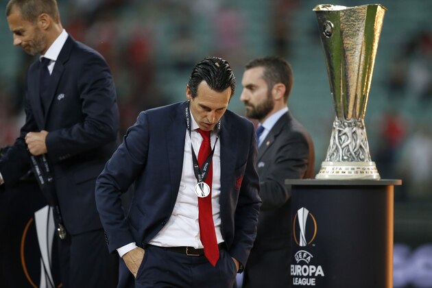Arsenal FC coach Unai Emery during the UEFA Europa League final match between Chelsea FC and Arsenal FC at the Baki Olimpiya Stadionu on May 29, 2019 in Baku, Azerbaijan(Photo by VI Images via Getty Images)