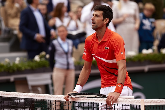 PARIS, FRANCE - MAY 30: Novak Djokovic of Serbia reacts after defeating in his mens singles second round match against Henri Laaksonen of Switzerland during Day five of the 2019 French Open at Roland Garros on May 30, 2019 in Paris, France. (Photo by Quality Sport Images/Getty Images)