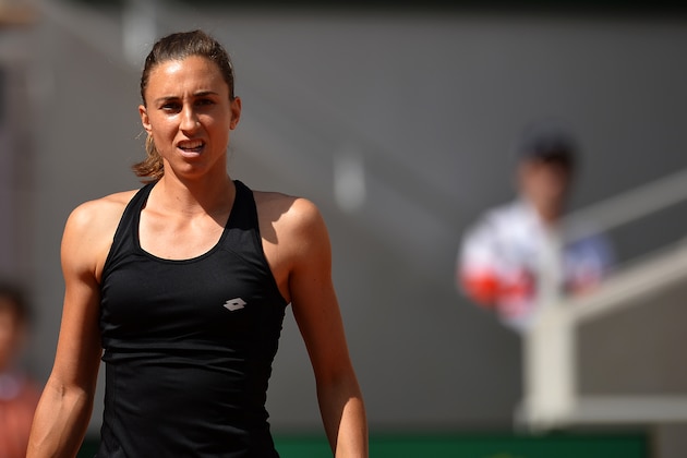 PARIS, FRANCE - MAY 31: Petra Martic of Croatia looks on during her womens singles third round match against Petra Pliskova of Czech Republic during Day six of the 2019 French Open at Roland Garros on May 31, 2019 in Paris, France. (Photo by Aurelien Meunier/Getty Images)