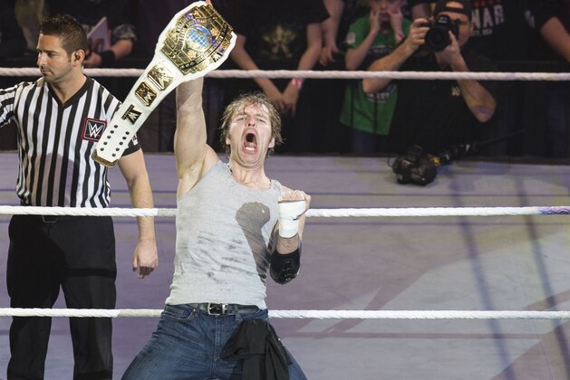 COLOGNE, GERMANY - FEBRUARY 11: Dean Ambrose during WWE Road to WrestleMania at the Lanxess Arena on February 11, 2016 in Cologne, Germany. (Photo by Marc Pfitzenreuter/Getty Images)