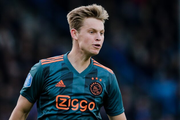 DOETINCHEM, NETHERLANDS - MAY 15: Frenkie de Jong of Ajax during the Dutch Eredivisie  match between De Graafschap v Ajax at the De Vijverberg on May 15, 2019 in Doetinchem Netherlands (Photo by Erwin Spek/Soccrates/Getty Images)