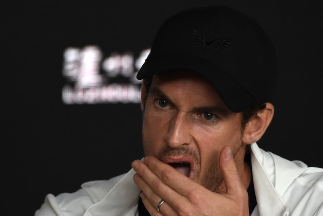 Britain's Andy Murray addresses media representatives at a press conference after defeat in his first round men's singles match against Spain's Roberto Bautista Agut on day one of the Australian Open tennis tournament in Melbourne early January 15, 2019. (Photo by Greg Wood / AFP) / -- IMAGE RESTRICTED TO EDITORIAL USE - STRICTLY NO COMMERCIAL USE --        (Photo credit should read GREG WOOD/AFP/Getty Images)