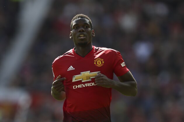 MANCHESTER, ENGLAND - MAY 12: Paul Pogba of Manchester United during the Premier League match between Manchester United and Cardiff City at Old Trafford on May 12, 2019 in Manchester, United Kingdom. (Photo by James Baylis - AMA/Getty Images)