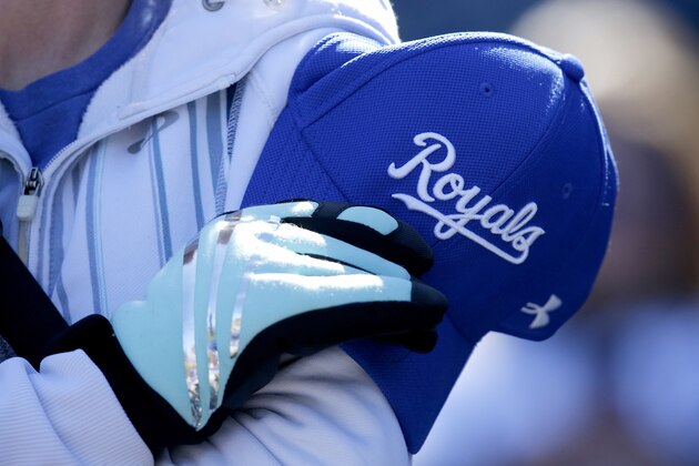 KANSAS CITY, MISSOURI - MARCH 31: A Kansas City Royals fan holds her hat before the game against the Chicago White Sox at Kauffman Stadium on March 31, 2019 in Kansas City, Missouri. (Photo by John Sleezer/Getty Images)