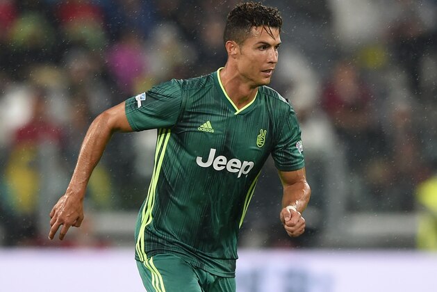 TURIN, ITALY - MAY 27: Cristiano Ronaldo of Juventus plays for the Campioni Per La Ricerca during the 'Partita Del Cuore' Charity Match at Allianz Stadium on May 27, 2019 in Turin, Italy. (Photo by Chris Ricco/Getty Images)