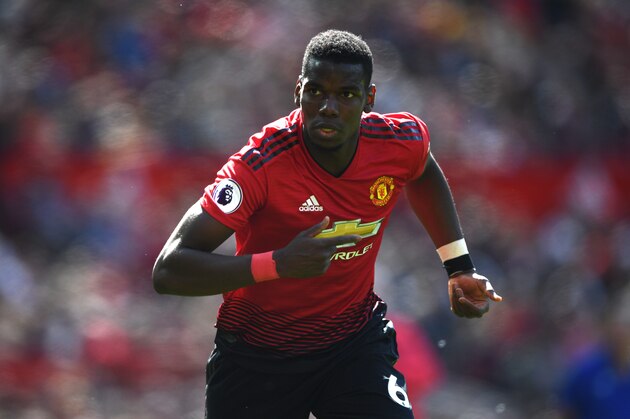 MANCHESTER, ENGLAND - MAY 12:  United player Paul Pogba in action during the Premier League match between Manchester United and Cardiff City at Old Trafford on May 12, 2019 in Manchester, United Kingdom. (Photo by Stu Forster/Getty Images)
