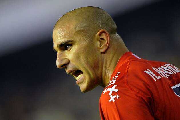 Osasuna's forward Carlos Aranda reacts during the Spanish league football match Valencia CF vs Osasuna FC on December 13, 2010 at the Mestalla stadium in Valencia. AFP PHOTO/ JOSE JORDAN (Photo credit should read JOSE JORDAN/AFP/Getty Images)