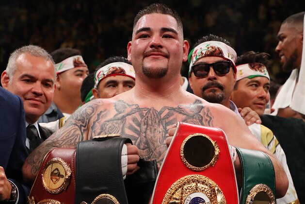 NEW YORK, NEW YORK - JUNE 01:  Andy Ruiz Jr celebrates his seventh round tko against  Anthony Joshua after their IBF/WBA/WBO heavyweight title fight at Madison Square Garden on June 01, 2019 in New York City. (Photo by Al Bello/Getty Images)