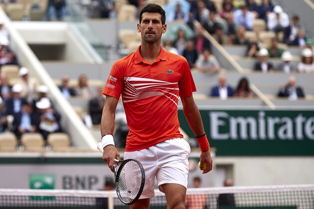 PARIS, FRANCE - JUNE 03: Novak Djokovic of Serbia looks on during his men's singles fourth round match against Jan-Lennard Struff of Germany during Day nine of the 2019 French Open at Roland Garros on June 03, 2019 in Paris, France. (Photo by Quality Sport Images/Getty Images)