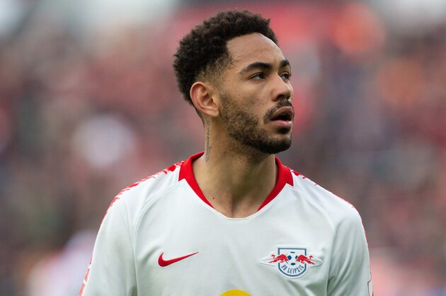 LEVERKUSEN, GERMANY - APRIL 06: Matheus Cunha of RB Leipzig looks on during the Bundesliga match between Bayer 04 Leverkusen and RB Leipzig at BayArena on April 06, 2019 in Leverkusen, Germany. (Photo by TF-Images/Getty Images)