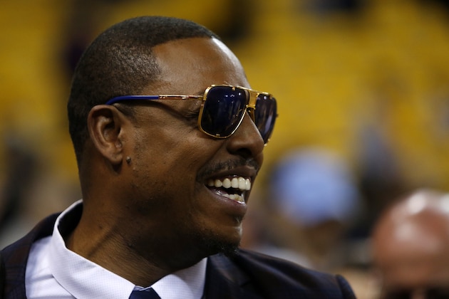 OAKLAND, CALIFORNIA - JUNE 05: Former NBA player Paul Pierce looks on during warm ups prior to Game Three of the 2019 NBA Finals at ORACLE Arena on June 05, 2019 in Oakland, California. NOTE TO USER: User expressly acknowledges and agrees that, by downloading and or using this photograph, User is consenting to the terms and conditions of the Getty Images License Agreement. (Photo by Lachlan Cunningham/Getty Images)