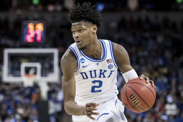Duke forward Cam Reddish (2) dribbles the ball during the first half of a first-round game in the NCAA men's college basketball tournament Friday, March 22, 2019, in Columbia, S.C. (AP Photo/Sean Rayford)
