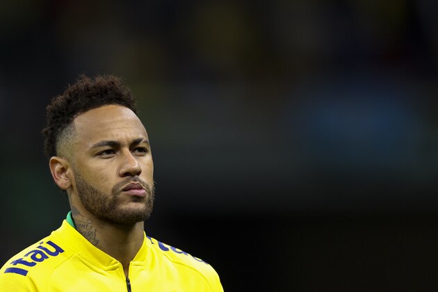 BRASILIA, BRAZIL - JUNE 05: Neymar Jr. of Brazil looks on before the International Friendly Match between Brazil and Qatar at Mane Garrincha Stadium on June 5, 2019 in Brasilia, Brazil. (Photo by Buda Mendes/Getty Images)