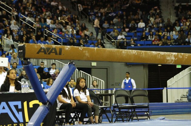 LOS ANGELES, CALIFORNIA - MARCH 10:   Taryn Fitzgerald of Stanford competes on the balance beam during a meet against UCLA at Pauley Pavilion on March 10, 2019 in Los Angeles, California. (Photo by Katharine Lotze/Getty Images)