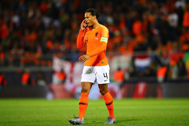 GUIMARAES, PORTUGAL - JUNE 06: Virgil van Dijk of Netherlands in action during the UEFA Nations League Semi-Final match between the Netherlands and England at Estadio D. Afonso Henriques on June 06, 2019 in Guimaraes, Portugal. (Photo by Chris Brunskill/Fantasista/Getty Images)