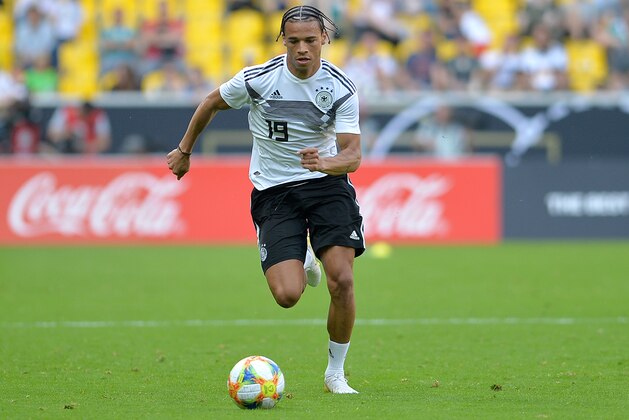 AACHEN, GERMANY - JUNE 05: Leroy Sane of Germany controls the ball during the Germany internal test match at Tivoli Stadium on June 05, 2019 in Aachen, Germany. (Photo by TF-Images/Getty Images)