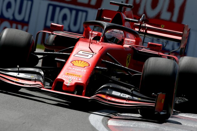 MONTREAL, QUEBEC - JUNE 08: Sebastian Vettel of Germany driving the (5) Scuderia Ferrari SF90 on track during final practice for the F1 Grand Prix of Canada at Circuit Gilles Villeneuve on June 08, 2019 in Montreal, Canada. (Photo by Charles Coates/Getty Images)