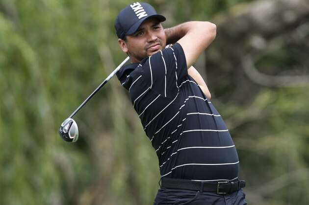 Jason Day, of Australia, watches his tee shot on the ninth hole during the first round of the Memorial golf tournament Thursday, May 30, 2019, in Dublin, Ohio. (AP Photo/Jay LaPrete)