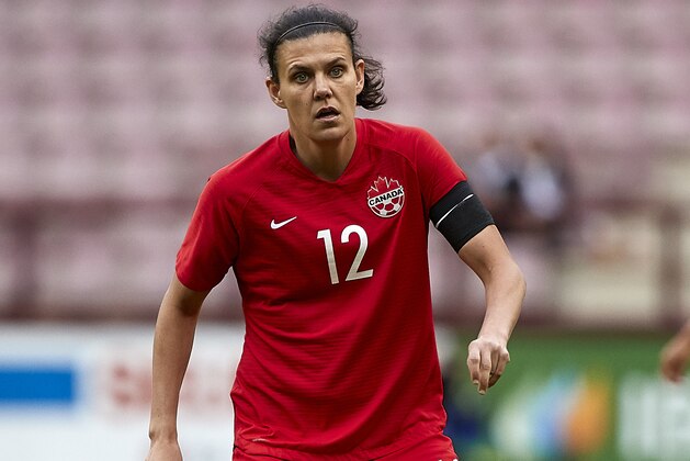 LOGRONO, SPAIN - MAY 24: Christine Sinclair of Canada during the Women's International Friendly match between Spain and Canada at Estadio Las Gaunas on May 24, 2019 in Logrono, Spain. (Photo by Quality Sport Images/Getty Images)