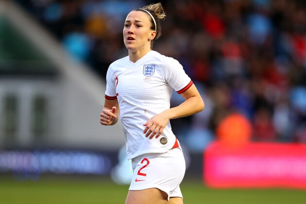 MANCHESTER, ENGLAND - APRIL 05: Lucy Bronze of England during the International Friendly between England Women and Canada Women at The Academy Stadium on April 05, 2019 in Manchester, England. (Photo by Catherine Ivill/Getty Images)