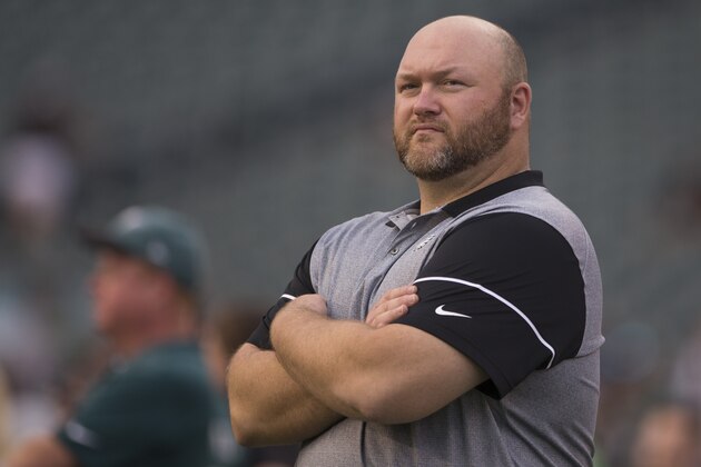 PHILADELPHIA, PA - AUGUST 30: Joe Douglas, Vice President of Player Personnel of the Philadelphia Eagles, looks on prior to the game against the New York Jets during the preseason game at Lincoln Financial Field on August 30, 2018 in Philadelphia, Pennsylvania. (Photo by Mitchell Leff/Getty Images)