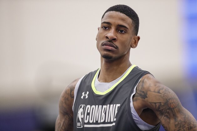 CHICAGO, IL - MAY 17: Charles Matthews of Michigan works out during day two of the 2019 NBA Draft Combine at Quest MultiSport Complex on May 17, 2019 in Chicago, Illinois. NOTE TO USER: User expressly acknowledges and agrees that, by downloading and or using this photograph, User is consenting to the terms and conditions of the Getty Images License Agreement.(Photo by Michael Hickey/Getty Images)