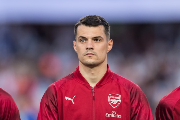 VALENCIA, SPAIN - MAY 09: Granit Xhaka of FC Arsenal looks on prior to the UEFA Europa League Semi Final Second Leg match between Valencia and Arsenal at Estadio Mestalla on May 9, 2019 in Valencia, Spain. (Photo by TF-Images/Getty Images)