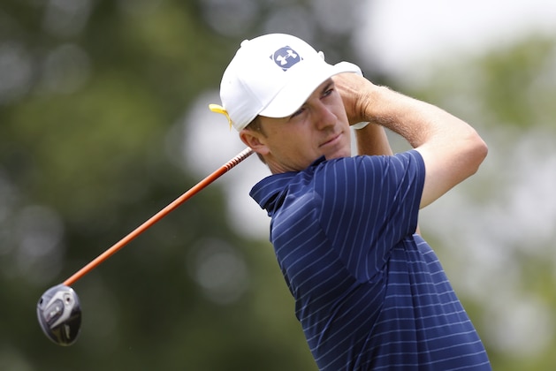 Jordan Spieth tees off on the first hole during the final round of the Memorial golf tournament Sunday, June 2, 2019, in Dublin, Ohio. (AP Photo/Jay LaPrete)wld