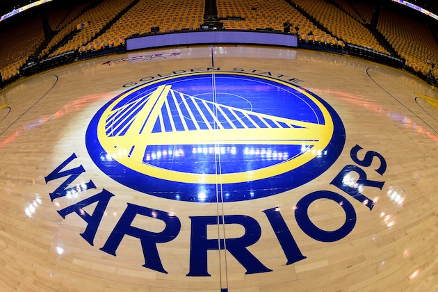 OAKLAND, CA - MAY 2: A close-up view of the team logo before the game between the Golden State Warriors and the Utah Jazz during Game One of the Western Conference Semifinals of the 2017 NBA Playoffs on May 2, 2017 at ORACLE Arena in Oakland, California. NOTE TO USER: User expressly acknowledges and agrees that, by downloading and or using this photograph, user is consenting to the terms and conditions of Getty Images License Agreement. Mandatory Copyright Notice: Copyright 2017 NBAE (Photo by Noah Graham/NBAE via Getty Images)
