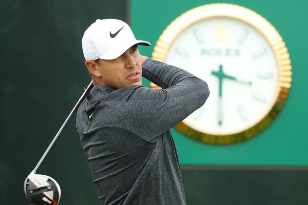 PEBBLE BEACH, CALIFORNIA - JUNE 12: Brooks Koepka of the United States hits a tee shot during a practice round prior to the 2019 U.S. Open at Pebble Beach Golf Links on June 12, 2019 in Pebble Beach, California. (Photo by Warren Little/Getty Images)