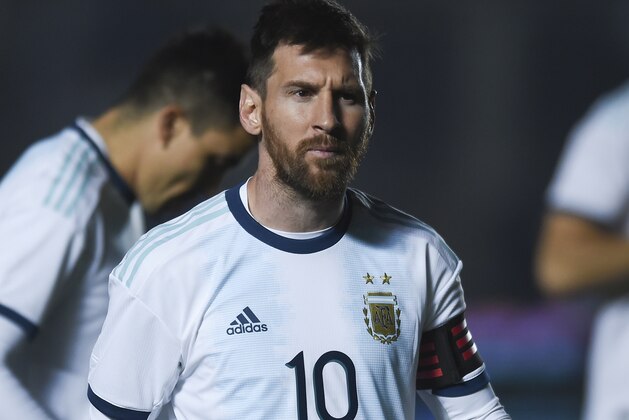 SAN JUAN, ARGENTINA - JUNE 07: Lionel Messi of Argentina looks on before a friendly match between Argentina and Nicaragua at Estadio San Juan del Bicentenario on June 07, 2019 in San Juan, Argentina. (Photo by Marcelo Endelli/Getty Images)