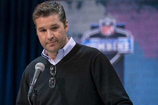 INDIANAPOLIS, IN - FEBRUARY 27: Brian Gaine general manager of the Houston Texans is seen at the 2019 NFL Combine at Lucas Oil Stadium on February 28, 2019 in Indianapolis, Indiana. (Photo by Michael Hickey/Getty Images)