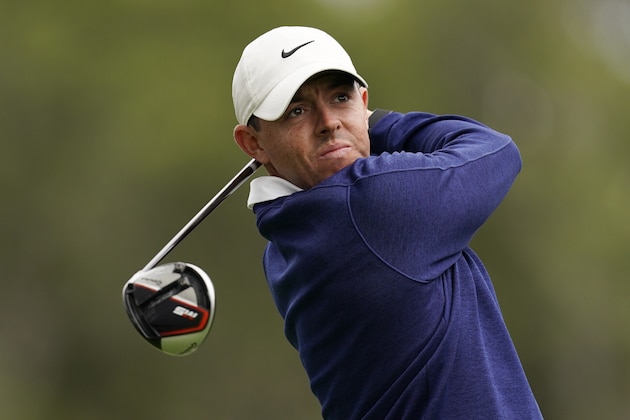 Rory McIlroy, of Northern Ireland, watches his tee shot on the second hole during the first round of the U.S. Open Championship golf tournament, Thursday, June 13, 2019, in Pebble Beach, Calif. (AP Photo/Carolyn Kaster)