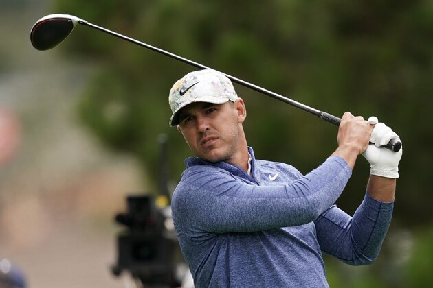 Brooks Koepka watches his tee shot on the second hole during the first round of the U.S. Open Championship golf tournament Thursday, June 13, 2019, in Pebble Beach, Calif. (AP Photo/Carolyn Kaster)