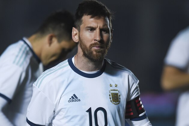 SAN JUAN, ARGENTINA - JUNE 07: Lionel Messi of Argentina looks on before a friendly match between Argentina and Nicaragua at Estadio San Juan del Bicentenario on June 07, 2019 in San Juan, Argentina. (Photo by Marcelo Endelli/Getty Images)