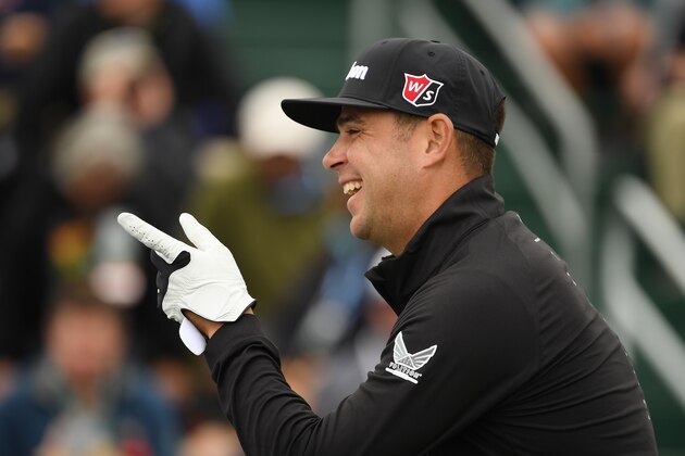 PEBBLE BEACH, CALIFORNIA - JUNE 14: Gary Woodland of the United States reacts during the second round of the 2019 U.S. Open at Pebble Beach Golf Links on June 14, 2019 in Pebble Beach, California. (Photo by Ross Kinnaird/Getty Images)