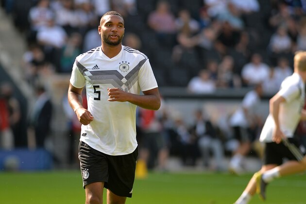 AACHEN, GERMANY - JUNE 05: Jonathan Tah of Germany looks on during the Germany internal test match at Tivoli Stadium on June 05, 2019 in Aachen, Germany. (Photo by TF-Images/Getty Images)
