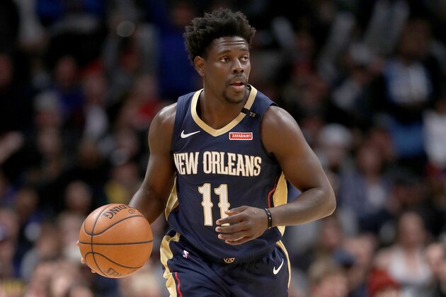 DENVER, COLORADO - MARCH 02: Jrue Holiday #11 of the New Orleans Pelicans plays the Denver Nuggets at the Pepsi Center on March 02, 2019 in Denver, Colorado. NOTE TO USER: User expressly acknowledges and agrees that, by downloading and or using this photograph, User is consenting to the terms and conditions of the Getty Images License Agreement. (Photo by Matthew Stockman/Getty Images)