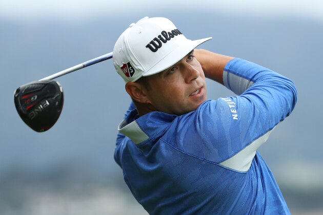 PEBBLE BEACH, CALIFORNIA - JUNE 15: Gary Woodland of the United States plays a shot from the 14th tee during the third round of the 2019 U.S. Open at Pebble Beach Golf Links on June 15, 2019 in Pebble Beach, California. (Photo by Warren Little/Getty Images)