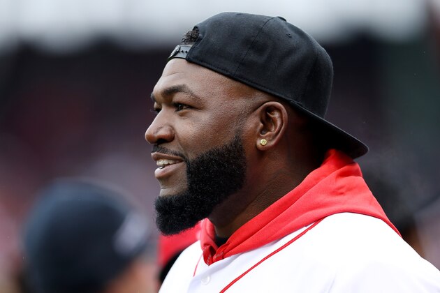 BOSTON, MASSACHUSETTS - APRIL 09: David Ortiz looks on before the Red Sox home opening game against the Toronto Blue Jays at Fenway Park on April 09, 2019 in Boston, Massachusetts. (Photo by Maddie Meyer/Getty Images)