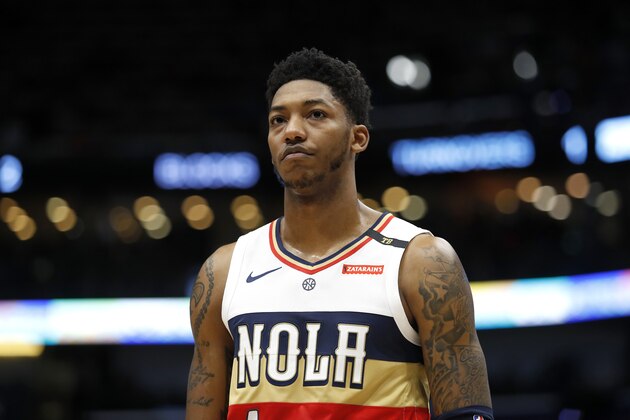 New Orleans Pelicans guard Elfrid Payton (4) in the first half of an NBA basketball game in New Orleans, Saturday, March 16, 2019. (AP Photo/Tyler Kaufman)