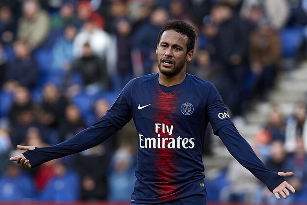 PARIS, FRANCE - MAY 04: Neymar Jr of Paris Saint-Germain reacts during the Ligue 1 match between Paris Saint-Germain and OGC Nice at Parc des Princes on May 04, 2019 in Paris, France. (Photo by Quality Sport Images/Getty Images)