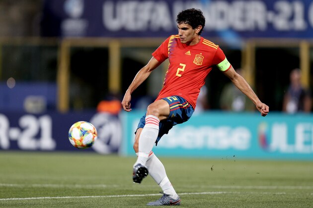 BOLOGNA, ITALY - JUNE 16: Jesus Vallejo of Spain U21  during the  EURO U21 match between Italy  v Spain  at the Stadio Renato Dall'Ara (Bologna) on June 16, 2019 in Bologna Italy (Photo by Danilo Di Giovanni/Soccrates/Getty Images)