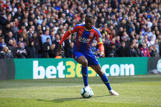 LONDON, ENGLAND - APRIL 14:  Aaron Wan-Bissaka of Crystal Palace during the Premier League match between Crystal Palace and Manchester City at Selhurst Park on April 14, 2019 in London, United Kingdom. (Photo by Marc Atkins/Getty Images)