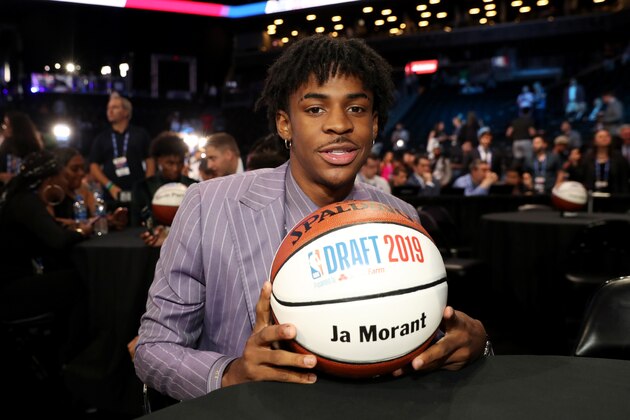BROOKLYN, NY - JUNE 20: Ja Morant poses for a photo before the 2019 NBA Draft on June 20, 2019 at the Barclays Center in Brooklyn, New York. NOTE TO USER: User expressly acknowledges and agrees that, by downloading and/or using this photograph, user is consenting to the terms and conditions of the Getty Images License Agreement. Mandatory Copyright Notice: Copyright 2019 NBAE (Photo by Michael J. LeBrecht II/NBAE via Getty Images)