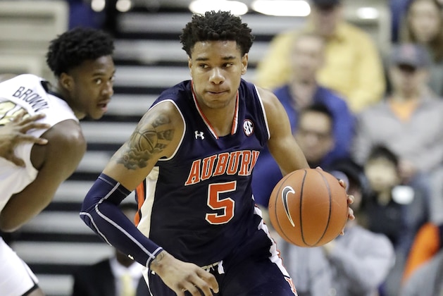 Auburn Tigers forward Chuma Okeke plays against Vanderbilt in the first half of an NCAA college basketball game Saturday, Feb. 16, 2019, in Nashville, Tenn. (AP Photo/Mark Humphrey)