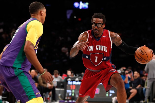 BROOKLYN, NY - AUGUST 24: Amar'e Stoudemire #1 of Tri State handles the ball in the third place game against the 3 Headed Monsters during the BIG3 Championship at the Barclays Center on August 24, 2018 in Brooklyn, New York.  (Photo by Adam Hunger/BIG3/Getty Images)