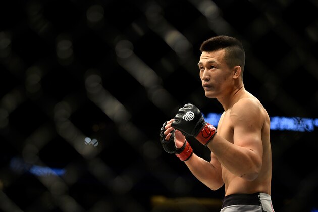 DENVER, CO - NOVEMBER 10:  Chan Sung Jung of South Korea faces Yair Rodriguez of Mexico in their featherweight bout during the UFC Fight Night event inside Pepsi Center on November 10, 2018 in Denver, Colorado. (Photo by Chris Unger/Zuffa LLC/Zuffa LLC via Getty Images)