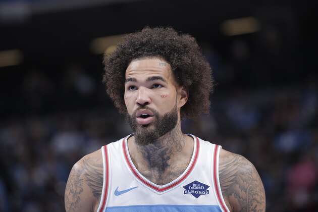 SACRAMENTO, CA - APRIL 7: Willie Cauley-Stein #00 of the Sacramento Kings looks on during the game against the New Orleans Pelicans on April 7, 2019 at Golden 1 Center in Sacramento, California. NOTE TO USER: User expressly acknowledges and agrees that, by downloading and or using this photograph, User is consenting to the terms and conditions of the Getty Images Agreement. Mandatory Copyright Notice: Copyright 2019 NBAE (Photo by Rocky Widner/NBAE via Getty Images)