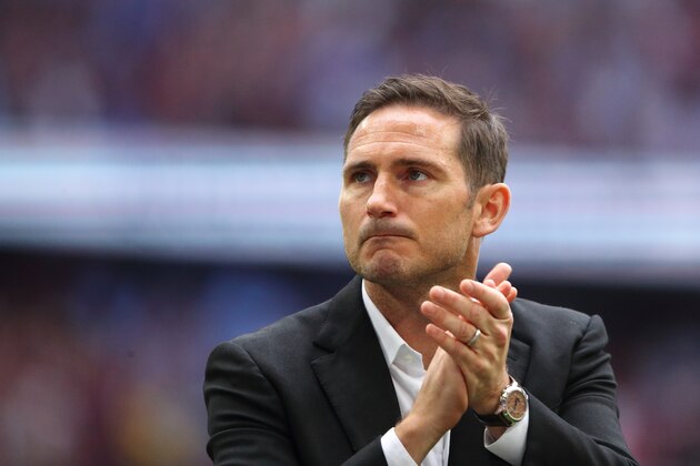 LONDON, ENGLAND - MAY 27:  A dejected Derby County manager \ head coach Frank Lampard after the Sky Bet Championship Play-off Final match between Aston Villa and Derby County at Wembley Stadium on May 27, 2019 in London, United Kingdom. (Photo by Matthew Ashton - AMA/Getty Images)